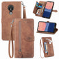 Embossed Flower Zipper Leather Phone Case, For Samsung Galaxy S23 5G, For Samsung Galaxy S23 Plus 5G, For Samsung Galaxy S23 Ultra 5G, For Nokia C21