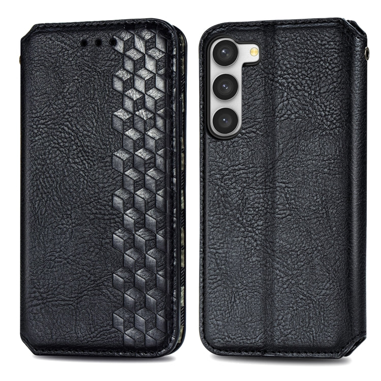 Cubic Grid Pressed Magnetic Leather Phone Case, For Samsung Galaxy S23 5G, For Samsung Galaxy S23+ 5G, For Samsung Galaxy S23 Ultra 5G
