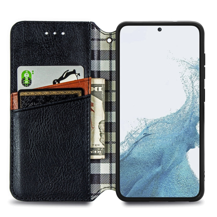 Cubic Grid Pressed Magnetic Leather Phone Case, For Samsung Galaxy S23 5G, For Samsung Galaxy S23+ 5G, For Samsung Galaxy S23 Ultra 5G