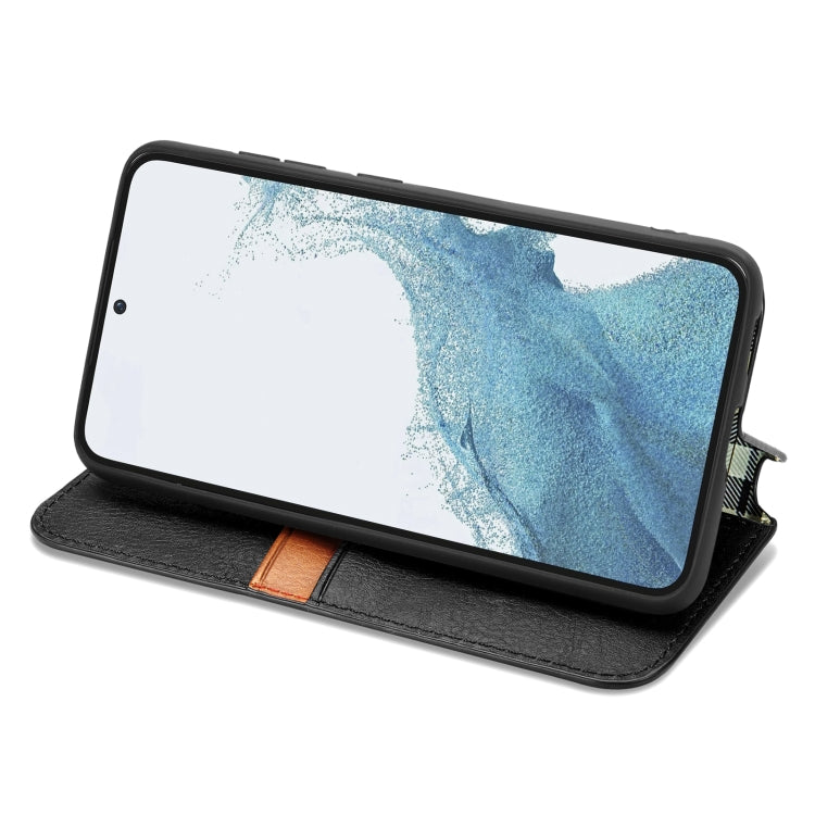 Cubic Grid Pressed Magnetic Leather Phone Case, For Samsung Galaxy S23 5G, For Samsung Galaxy S23+ 5G, For Samsung Galaxy S23 Ultra 5G