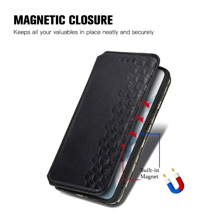 Cubic Grid Pressed Magnetic Leather Phone Case, For Samsung Galaxy S23 5G, For Samsung Galaxy S23+ 5G, For Samsung Galaxy S23 Ultra 5G