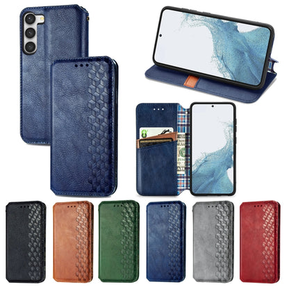 Cubic Grid Pressed Magnetic Leather Phone Case, For Samsung Galaxy S23 5G, For Samsung Galaxy S23+ 5G, For Samsung Galaxy S23 Ultra 5G
