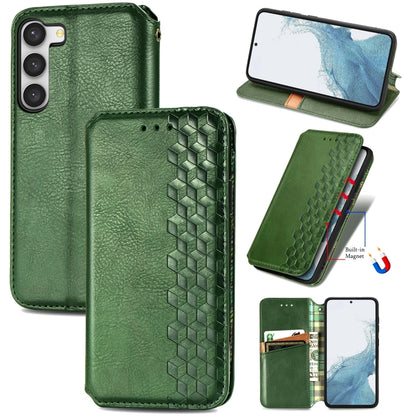 Cubic Grid Pressed Magnetic Leather Phone Case, For Samsung Galaxy S23 5G, For Samsung Galaxy S23+ 5G, For Samsung Galaxy S23 Ultra 5G