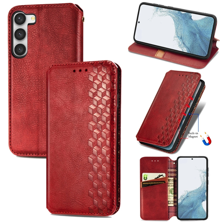 Cubic Grid Pressed Magnetic Leather Phone Case, For Samsung Galaxy S23 5G, For Samsung Galaxy S23+ 5G, For Samsung Galaxy S23 Ultra 5G, For Nokia C21