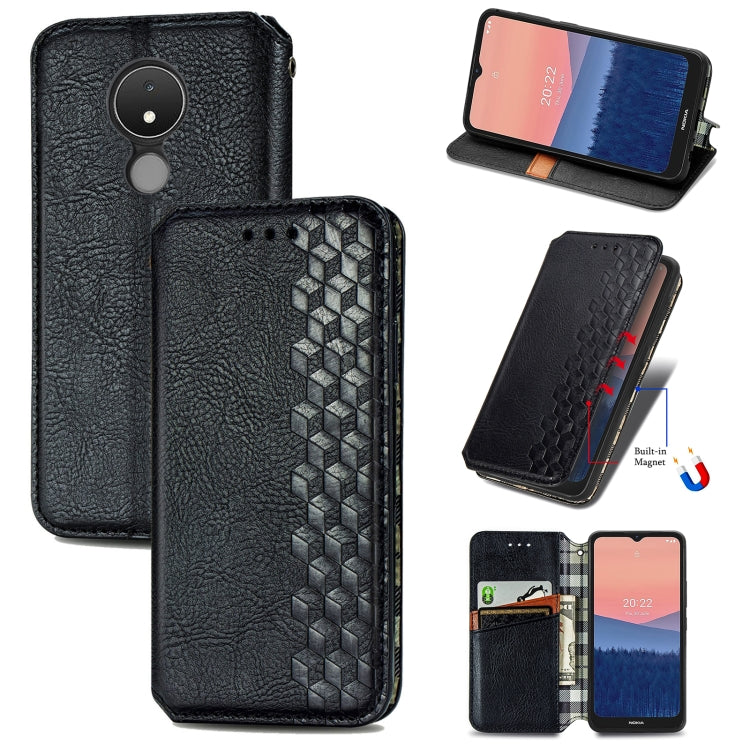 Cubic Grid Pressed Magnetic Leather Phone Case, For Samsung Galaxy S23 5G, For Samsung Galaxy S23+ 5G, For Samsung Galaxy S23 Ultra 5G, For Nokia C21