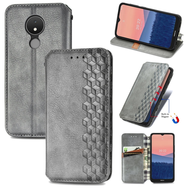 Cubic Grid Pressed Magnetic Leather Phone Case, For Samsung Galaxy S23 5G, For Samsung Galaxy S23+ 5G, For Samsung Galaxy S23 Ultra 5G, For Nokia C21