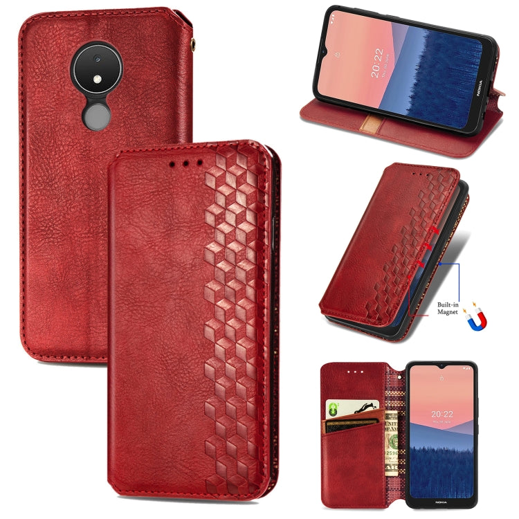 Cubic Grid Pressed Magnetic Leather Phone Case, For Samsung Galaxy S23 5G, For Samsung Galaxy S23+ 5G, For Samsung Galaxy S23 Ultra 5G, For Nokia C21