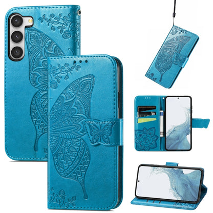 Butterfly Love Flower Embossed Leather Phone Case