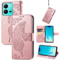 Butterfly Love Flower Embossed Leather Phone Case, For vivo V25
