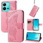 Butterfly Love Flower Embossed Leather Phone Case, For vivo V25