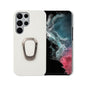 For Samsung Galaxy S22 Ultra 5G Ring Holder Litchi Texture Genuine Leather Phone Case, For Samsung Galaxy S22 Ultra 5G