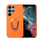 For Samsung Galaxy S22 Ultra 5G Ring Holder Litchi Texture Genuine Leather Phone Case, For Samsung Galaxy S22 Ultra 5G
