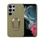 For Samsung Galaxy S22 Ultra 5G Ring Holder Litchi Texture Genuine Leather Phone Case, For Samsung Galaxy S22 Ultra 5G
