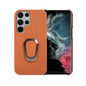 For Samsung Galaxy S22 Ultra 5G Ring Holder Litchi Texture Genuine Leather Phone Case, For Samsung Galaxy S22 Ultra 5G
