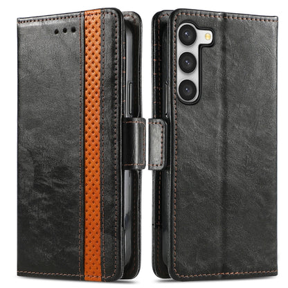CaseNeo Splicing Dual Magnetic Buckle Leather Phone Case, For Samsung Galaxy S23 5G, For Samsung Galaxy S23+ 5G, For Samsung Galaxy S23 Ultra 5G, For vivo V25