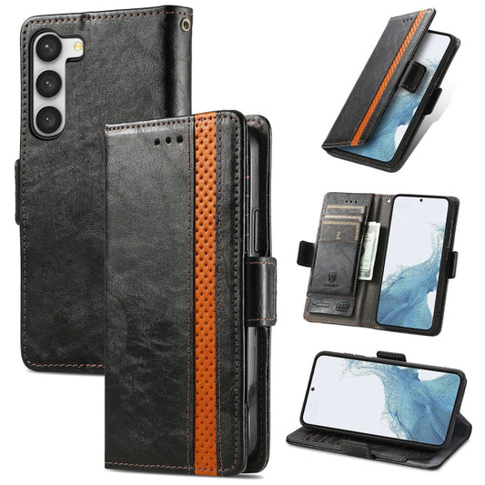 CaseNeo Splicing Dual Magnetic Buckle Leather Phone Case, For Samsung Galaxy S23 5G, For Samsung Galaxy S23+ 5G, For Samsung Galaxy S23 Ultra 5G, For vivo V25