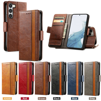 CaseNeo Splicing Dual Magnetic Buckle Leather Phone Case, For Samsung Galaxy S23 5G, For Samsung Galaxy S23+ 5G, For Samsung Galaxy S23 Ultra 5G, For vivo V25