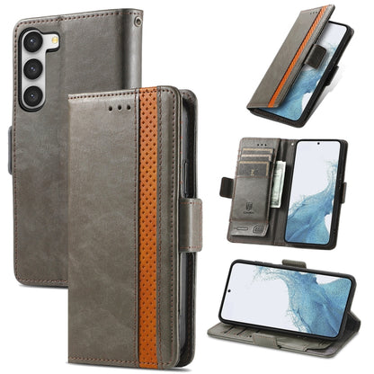 CaseNeo Splicing Dual Magnetic Buckle Leather Phone Case, For Samsung Galaxy S23 5G, For Samsung Galaxy S23+ 5G, For Samsung Galaxy S23 Ultra 5G, For vivo V25