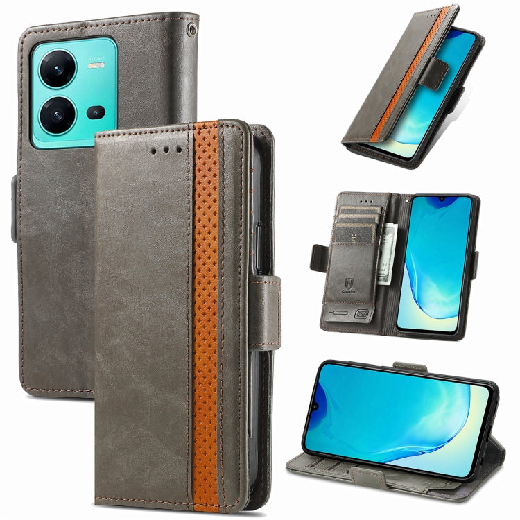 CaseNeo Splicing Dual Magnetic Buckle Leather Phone Case, For Samsung Galaxy S23 5G, For Samsung Galaxy S23+ 5G, For Samsung Galaxy S23 Ultra 5G, For vivo V25