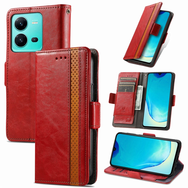 CaseNeo Splicing Dual Magnetic Buckle Leather Phone Case, For Samsung Galaxy S23 5G, For Samsung Galaxy S23+ 5G, For Samsung Galaxy S23 Ultra 5G, For vivo V25