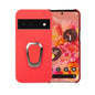 For Google Pixel 6 Ring Holder Litchi Texture Genuine Leather Phone Case, For Google Pixel 6