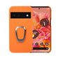 For Google Pixel 6 Ring Holder Litchi Texture Genuine Leather Phone Case, For Google Pixel 6