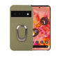 For Google Pixel 6 Ring Holder Litchi Texture Genuine Leather Phone Case, For Google Pixel 6