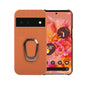 For Google Pixel 6 Ring Holder Litchi Texture Genuine Leather Phone Case, For Google Pixel 6