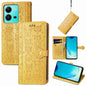 Cute Cat and Dog Embossed Leather Phone Case, For vivo V25