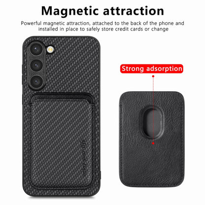 Carbon Fiber Leather Card Magsafe Case, For Samsung Galaxy S23 5G, For Samsung Galaxy S23+ 5G, For Samsung Galaxy S23 Ultra 5G