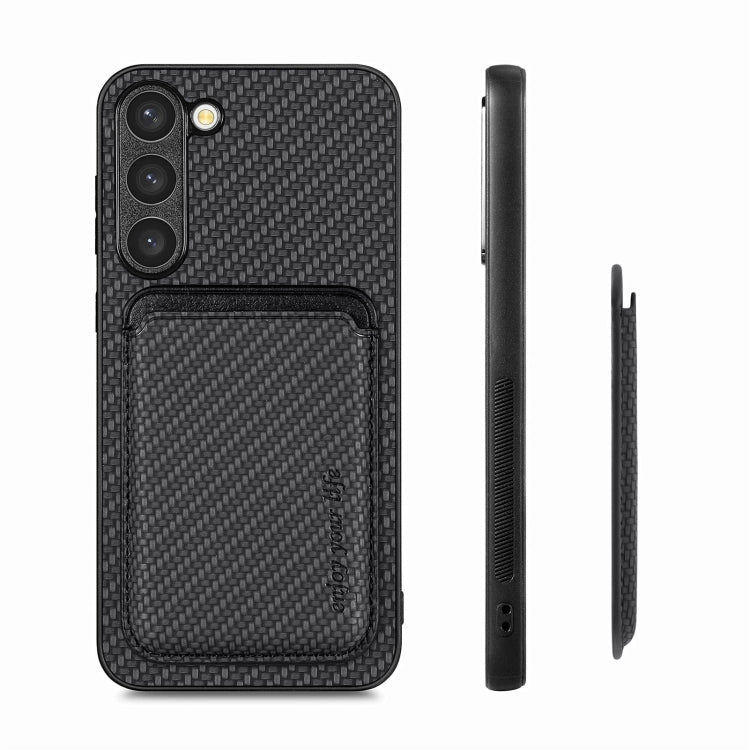 Carbon Fiber Leather Card Magsafe Case, For Samsung Galaxy S23 5G, For Samsung Galaxy S23+ 5G, For Samsung Galaxy S23 Ultra 5G