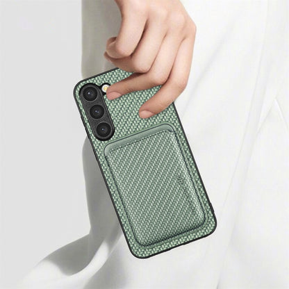 Carbon Fiber Leather Card Magsafe Case, For Samsung Galaxy S23 5G, For Samsung Galaxy S23+ 5G, For Samsung Galaxy S23 Ultra 5G