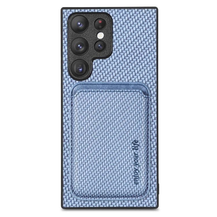 Carbon Fiber Leather Card Magsafe Case, For Samsung Galaxy S23 5G, For Samsung Galaxy S23+ 5G, For Samsung Galaxy S23 Ultra 5G