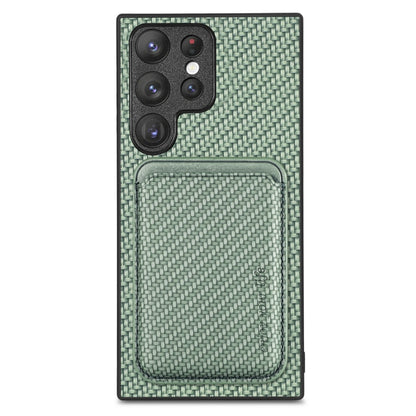 Carbon Fiber Leather Card Magsafe Case, For Samsung Galaxy S23 5G, For Samsung Galaxy S23+ 5G, For Samsung Galaxy S23 Ultra 5G