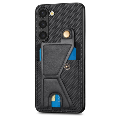 Carbon Fiber Wallet Flip Card Holder Phone Case, For Samsung Galaxy S23 5G, For Samsung Galaxy S23+ 5G, For Samsung Galaxy S23 Ultra 5G