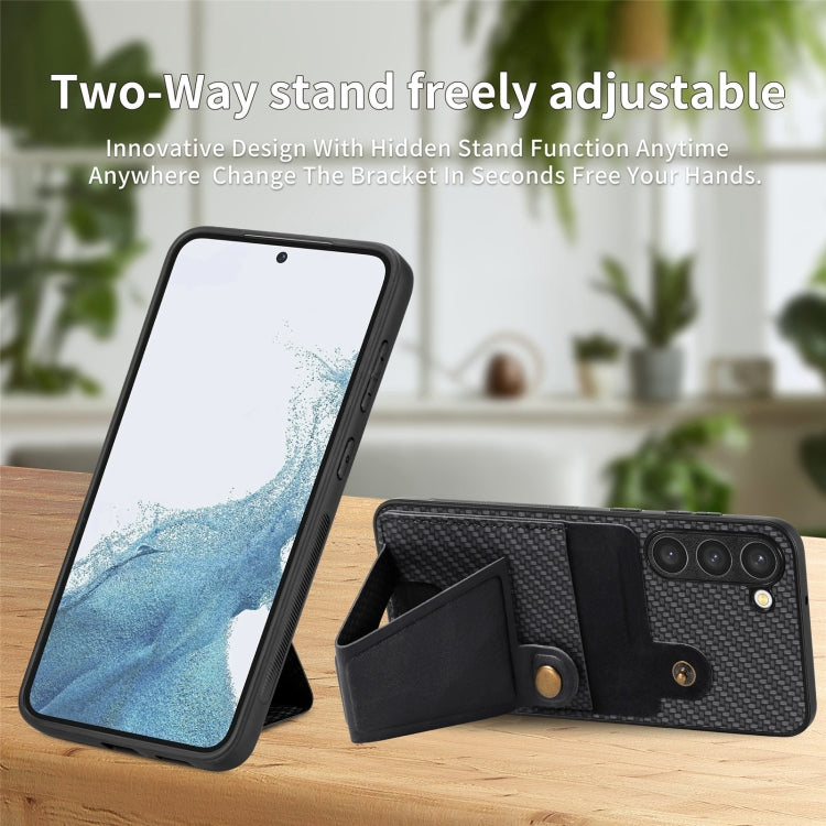 Carbon Fiber Wallet Flip Card Holder Phone Case