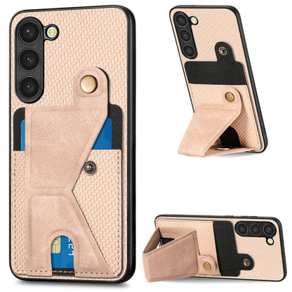 Carbon Fiber Wallet Flip Card Holder Phone Case, For Samsung Galaxy S23 5G, For Samsung Galaxy S23+ 5G, For Samsung Galaxy S23 Ultra 5G