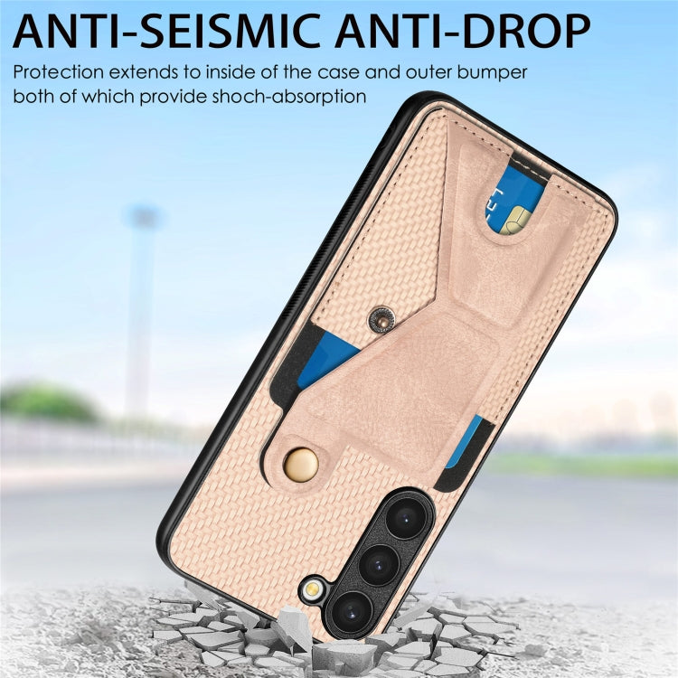 Carbon Fiber Wallet Flip Card Holder Phone Case, For Samsung Galaxy S23 5G, For Samsung Galaxy S23+ 5G, For Samsung Galaxy S23 Ultra 5G