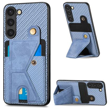 Carbon Fiber Wallet Flip Card Holder Phone Case, For Samsung Galaxy S23 5G, For Samsung Galaxy S23+ 5G, For Samsung Galaxy S23 Ultra 5G