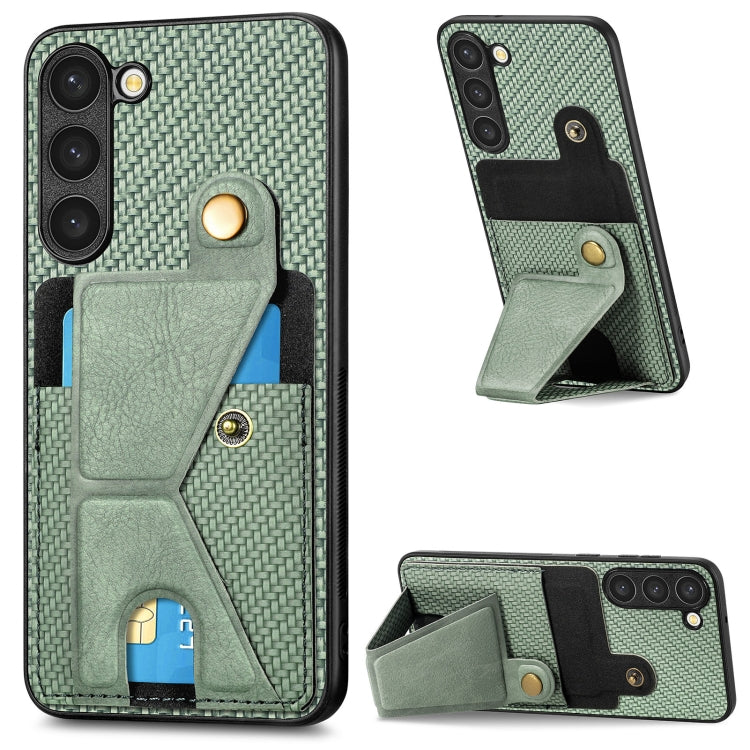 Carbon Fiber Wallet Flip Card Holder Phone Case, For Samsung Galaxy S23 5G, For Samsung Galaxy S23+ 5G, For Samsung Galaxy S23 Ultra 5G