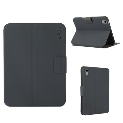 For iPad 10th Gen 10.9 2022 ENKAY TPU Back Cover Smart Leather Tablet Case with Pen Slot & Holder