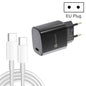 PD11 Single PD3.0 USB-C / Type-C 20W Fast Charger with 1m Type-C to Type-C Data Cable, EU Plug, EU Plug + Type-C to Type-C Cable