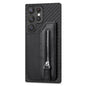 Carbon Ffiber Flip Zipper Wallet Phone Case, For Samsung Galaxy S23+ 5G, For Samsung Galaxy S23 Ultra 5G