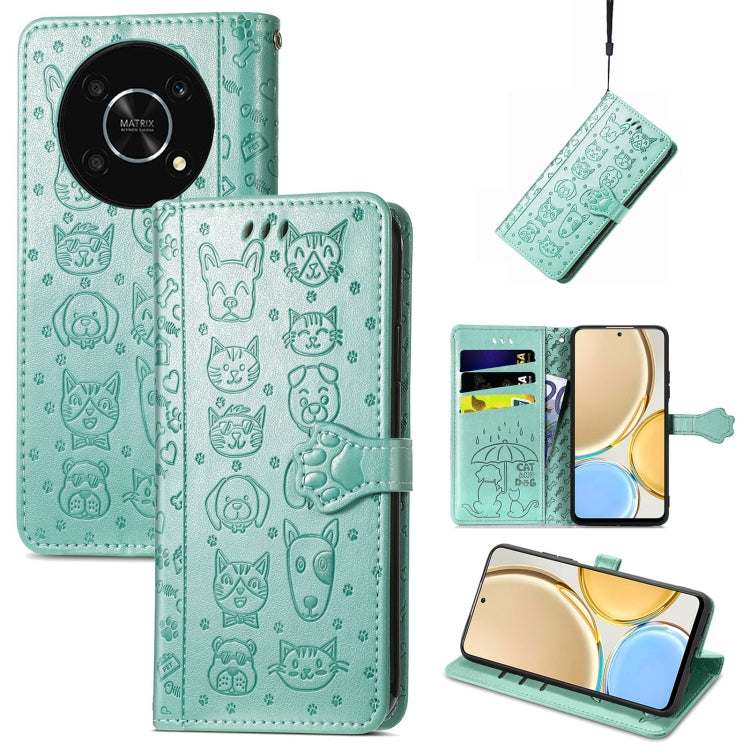 Cute Cat and Dog Embossed Leather Phone Case, For Huawei Nova Y90, For Motorola Edge 30 Neo, For Nokia C21