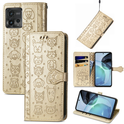 Cute Cat and Dog Embossed Leather Phone Case, Series 2