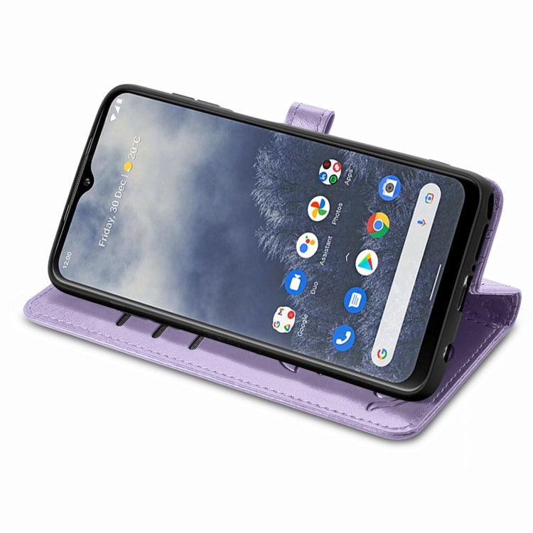 Cute Cat and Dog Embossed Leather Phone Case, For Nokia G60