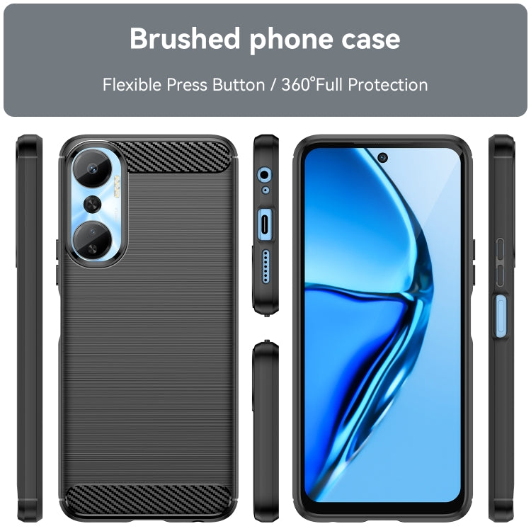 Brushed Texture Carbon Fiber TPU Phone Case, For Infinix Hot 20, For Infinix Hot 20 Play