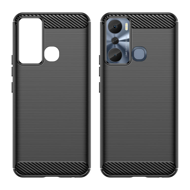 For Infinix Hot 20i Brushed Texture Carbon Fiber TPU Phone Case