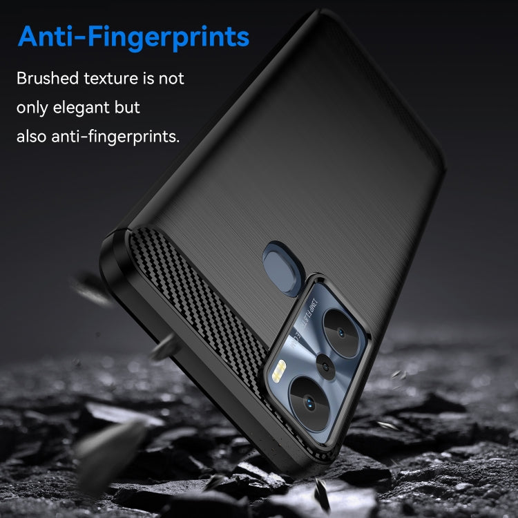 For Infinix Hot 20i Brushed Texture Carbon Fiber TPU Phone Case