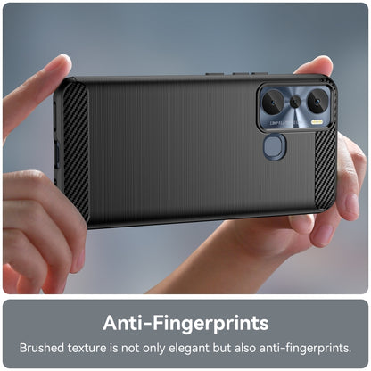 For Infinix Hot 20i Brushed Texture Carbon Fiber TPU Phone Case, For Infinix Hot 20i